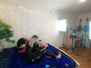 Backstage of Pretty Lesbian Fetish Girls Doing Sex Video. Positive Femdom, Sex Play, Latex Leather