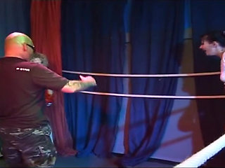 Blonde Mature Babe's Dripping Rosebud Gangbang in Wrestling Ring