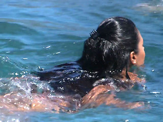 Hot Latin masseuse blows and rides hard dick outdoors