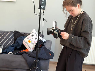 Behind the Scenes! Cute Funky Town in Hard Double Fucking on the Set of Porn with Her Stepbrothers!