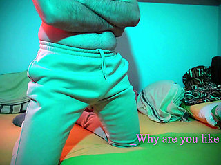 Confy sweatpants ASSJOB lap dance, cold night, Hot action - He jizzed in his pants