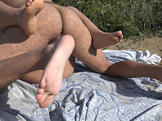 Horny Stranger Fucks My Hairy Pussy on the Beach