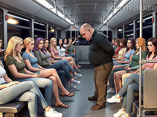 Shoe Pervert Licks Women's Shoes on a Crowded Bus
