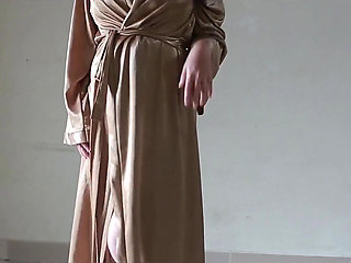 Indonesian Tobrut Girl Wearing a Sexy Satin Robe While Having Sex