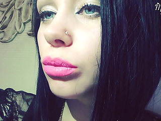 Neon pink lipstick