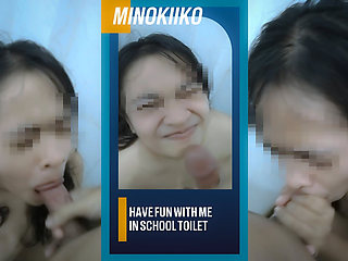 College Girl Sucks Her Teacher's Cock in the Toilet Behind the College for Better Grade - Minokiiko