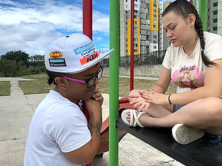 Julianaburning finds crying girl in park and comforts her with hard cock - Amateur Latina Anal