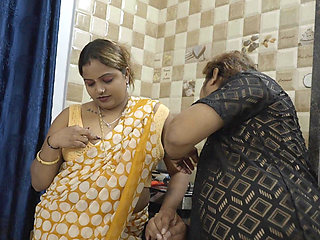 Lonely Bhabhi Felt Like having Sex in the Kitchen,Friend Came and made Bhabhi Hot