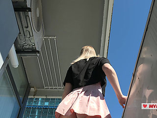 My Classmate Without Panties! She Forgets About Underwear On Mini Skirt, Her Pussy So Hot, Risky Public