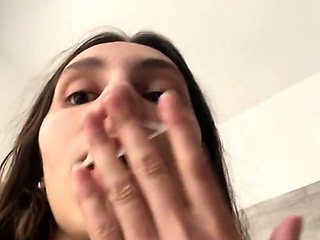 Eating Cream From My Pussy - A Hungry Solo Teen Webcam Show