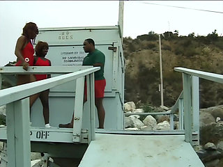 Workout on the Beach with Huge Cocks to Lick