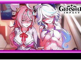 Car Toon In Genshin Impact - Varesa And Furina Await You In School Uniform