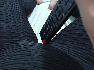 A busty milf arrives home from the gym, very turned on by her instructor, and starts playing with her pussy and tits