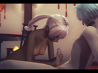 Furry Hentai - Rabbit Girl and Girl Having Sex with Two Cats Boys - Japanese Asian Manga Anime Film Game Porn