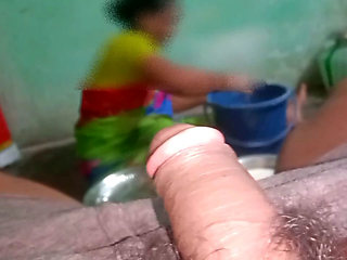 Housewife working home handjob hasband