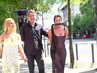 Naked Babe In Sheer Dress Disgraced In Public