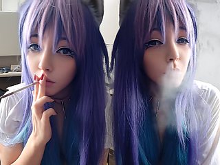 Cute Anime Girl smoking a cig (ask me for full vid)