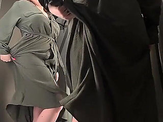 Sweet Busty MILF Changes Clothes and Tries on Different Outfits While Touching Herself