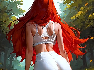 Amazing Yoga Pants Cameltoe Tease Close up! Dance Big Boobs Redhead