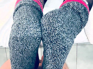 An Irresistible Outfit: Sporty Socks and Fishnet Stockings