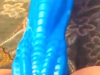 Wife Cum on Monster Dildo