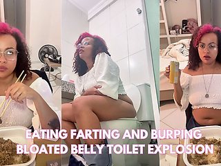 Eating Farting and Burping in the Hotel Room Bloated Belly