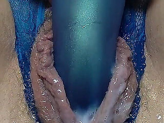 Fisting Dildo Creamy Masturbation- Vibrator Orgasm in Crotchless Panties
