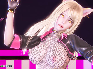 [mmd] Blackpink - Whistle Ahri Akali Seraphine Sexy Striptease Dance League of Legends Hentai Uncensored 4K 60fps