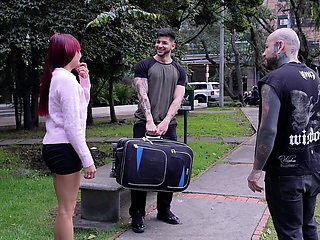 Beautiful Redhead Has a Big Threesome with Her Brother-in-law and Husband Until She Gets All the Milk Out of Her