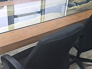 Boss fucks me at his office and empties his balls on my ass in the boardroom