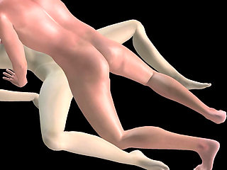 Animated 3D Porn - Asian Man Fucking Beautiful Girl in Missionary Pussy & Ass Creampie