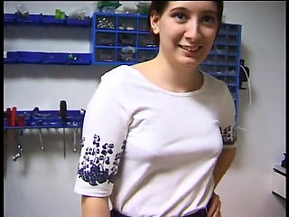 Amateur brunette slut banged in pov action