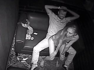 Skinny Blonde Stripper Grinds Lucky Dude