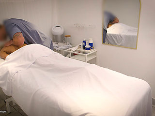 Blonde fitness model fucking her massage therapist