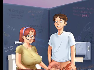 Sex cartoons, girls bathroom, masturbating pussy