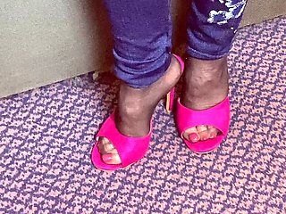 Mrs Mature Feet Wearing Her Stinky Old Black Work Tights