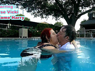 Nurse Vicki and Handsome Harry Are Having Fun Kissing in the Pool!