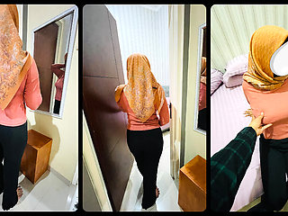 Booking a busty hijab student at a villa to pay for college