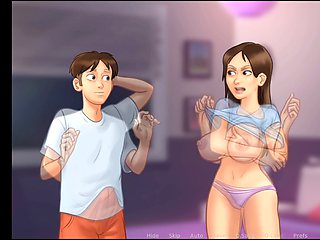 Schoolgirl enjoys steamy gaming session with her busty milf landlady