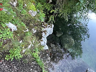 Risky Public Fuck at the Eibsee with Mega Cumshot!