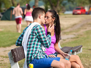 Genius teens have sex in a tent to avoid getting caught