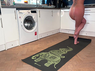 Nude Kitchen Yoga with View of My Perfect Ass
