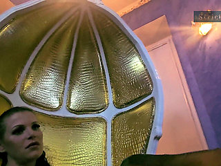 Stina Stone Femdom Feetworship Barefeet Licking Foot Gagging by German Mistress in Leather Gloves Part 1