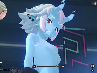 A small and beautiful Japanese oni girl, gets horny and strips, making my dick hard (Zenless Zone Zero Gameplay 4)