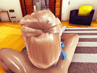 3D Hentai Featuring a Blue-eyed Sexy Blonde Elf - Exciting Handjob, Deepthroat Blowjob, and Thrilling Wall Mouth Fuck Cumshot