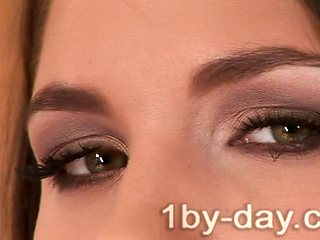 Lovely brunette fucks a butt-plug