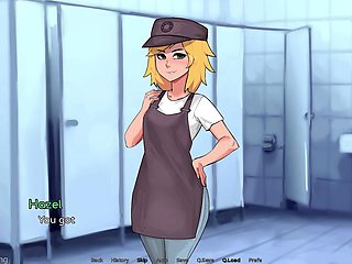 Cartoon blond femboy gets filled with cream in adult visual novel