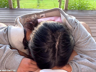 All Natural Beauty Sucks Boyfriends Cock & Swallows Cum By The Lake