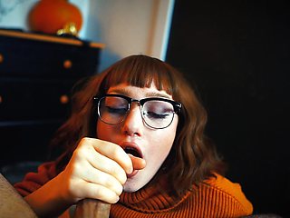 Very yummy amateur redhead blowjob