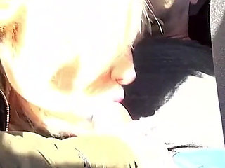 Tattooed Blonde Wife Wild Outdoor Car Fuck